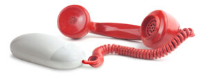 Photoshop high resolution visual to illustrate the idea of internet phone calls or VoIP, Voice over internet protocol.